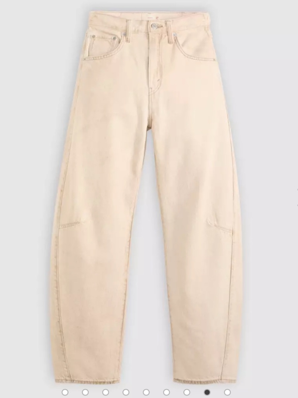 Levi's Cream High-Rise Straight-Leg Jeans